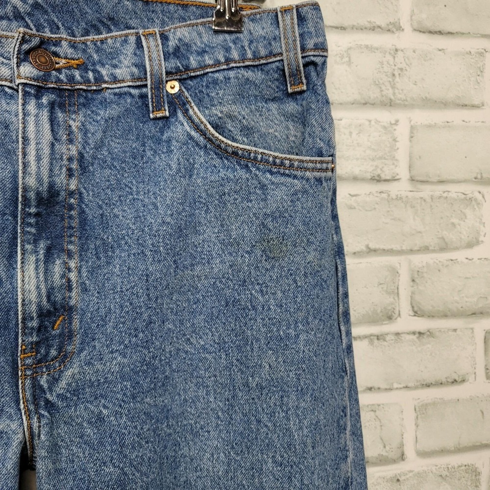 90s Levis 505 Mens Orange Tab Regular Fit Straight Leg Blue Denim Jeans 36x33 - Picture 3 of 12